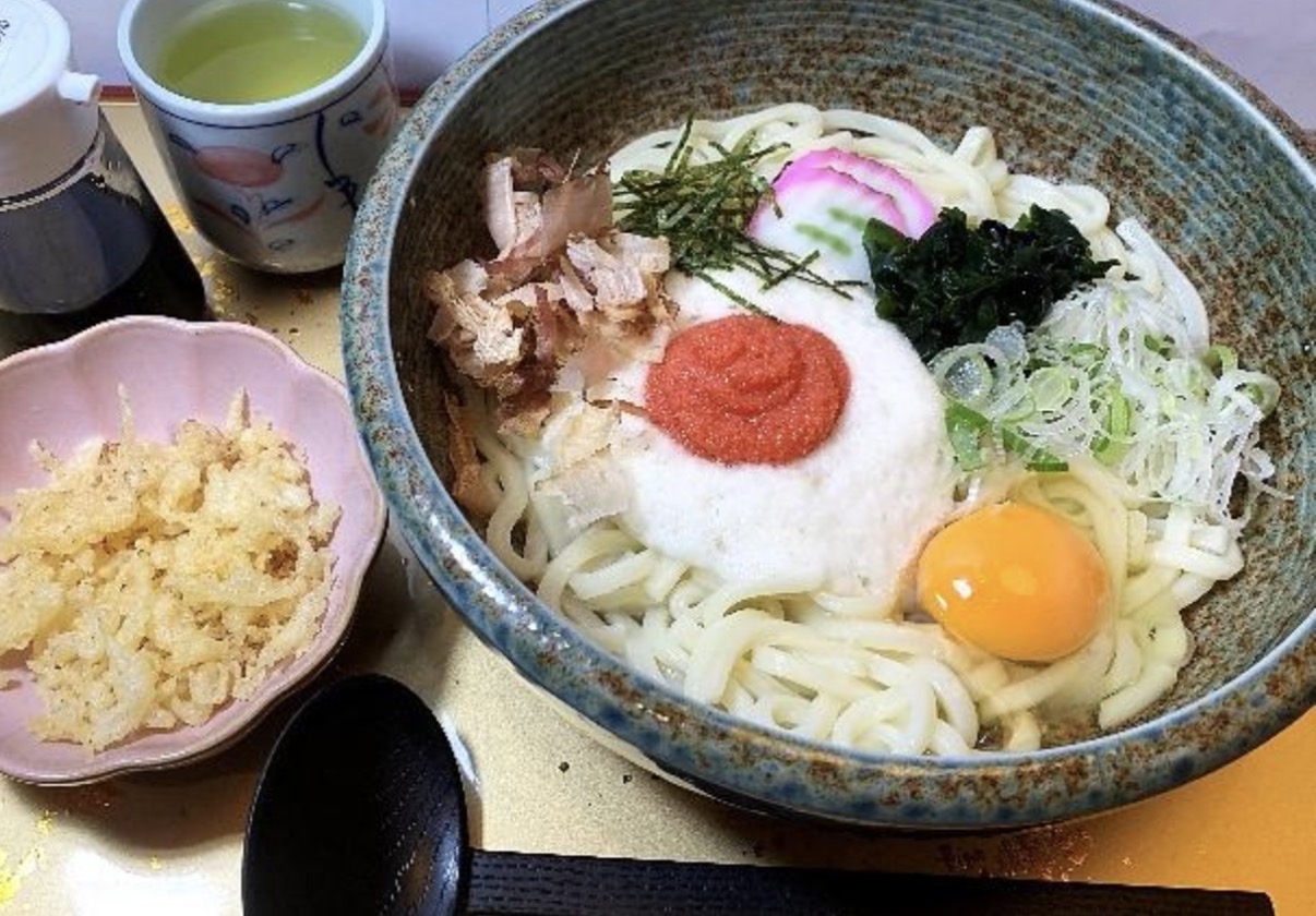 明太とろろ釜玉うどん
